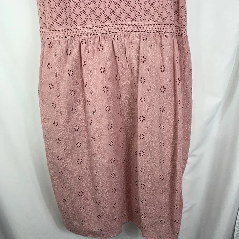 Cynthia Steffe sleeveless eyelet dress blush pink Sz L